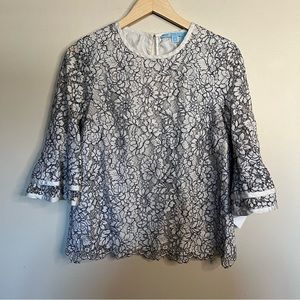 Draper James Lace Lined Bell Sleeve Blouse